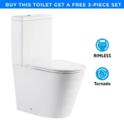 Rimless Tornado Toilet — Powerful Clean, Modern Design & WELS 4★ Water Saving