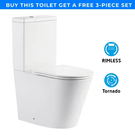 Rimless Tornado Toilet — Powerful Clean, Modern Design & WELS 4★ Water Saving
