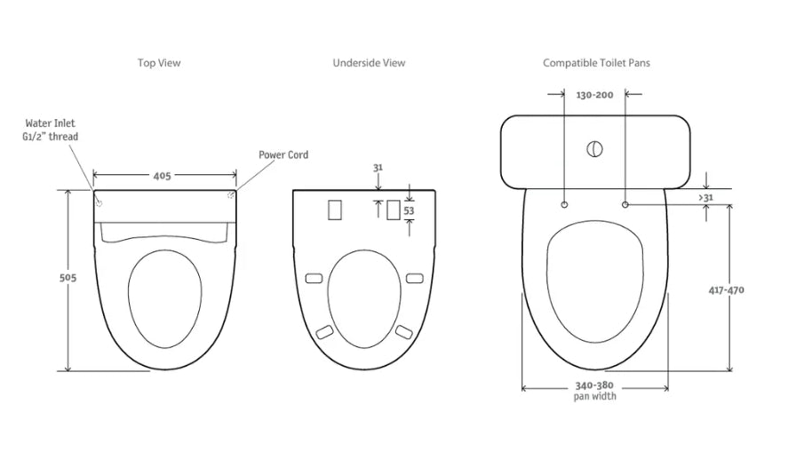 KOHLER X ENGLEFIELD ELECTRONIC BIDET PLUS SEAT WITH REMOTE CONTROL AND LUANA BTW TORNADO RIMLESS TOILET SUITE - Image 10