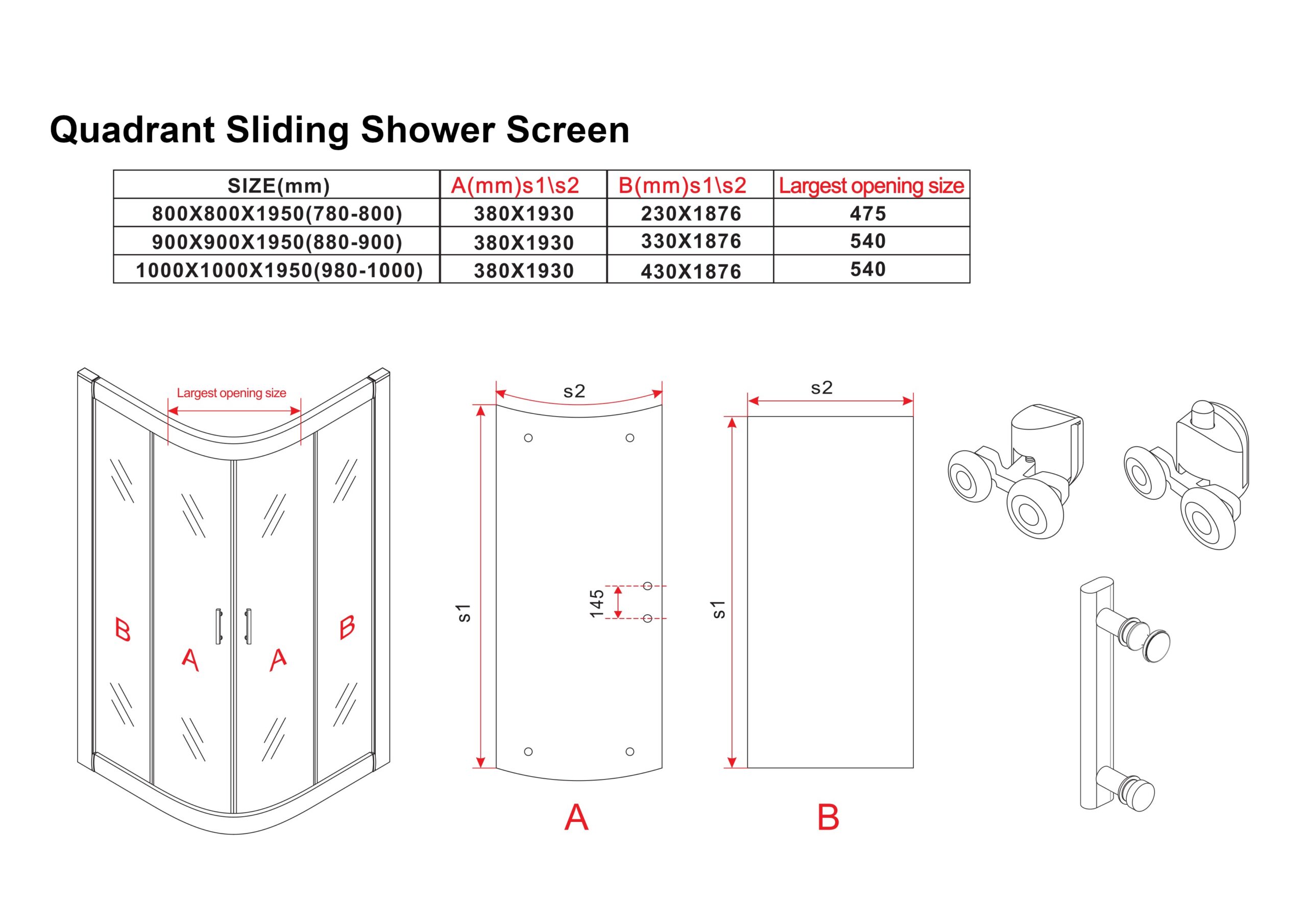 Round Sliding Shower Screen - Image 4
