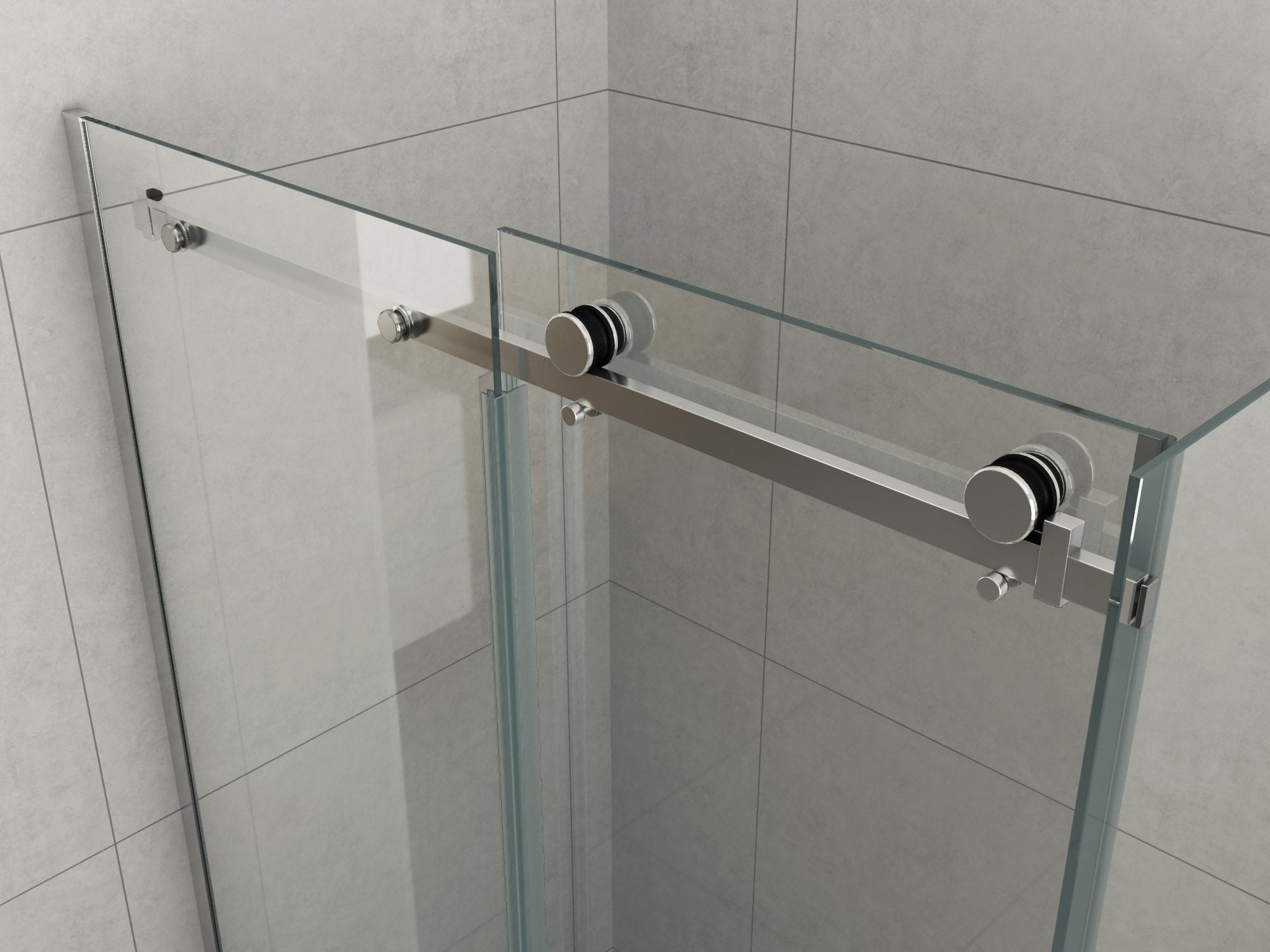 Frameless Sliding Corner Shower Screen - Image 2