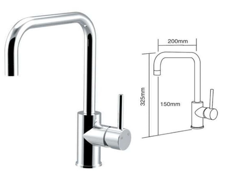 Luana interiors - Square Gooseneck Kitchen & Laundry Mixer - Image 3