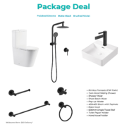 Bathroom Toilet Basin Mixer Showering Accessories Package Deal (3 Colour)