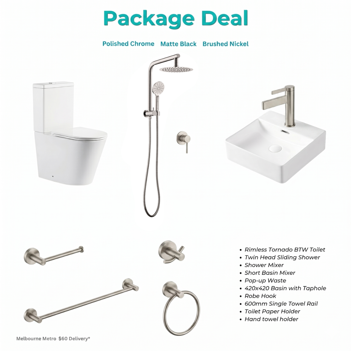 Bathroom Toilet Basin Mixer Showering Accessories Package Deal (3 Colour) - Image 17