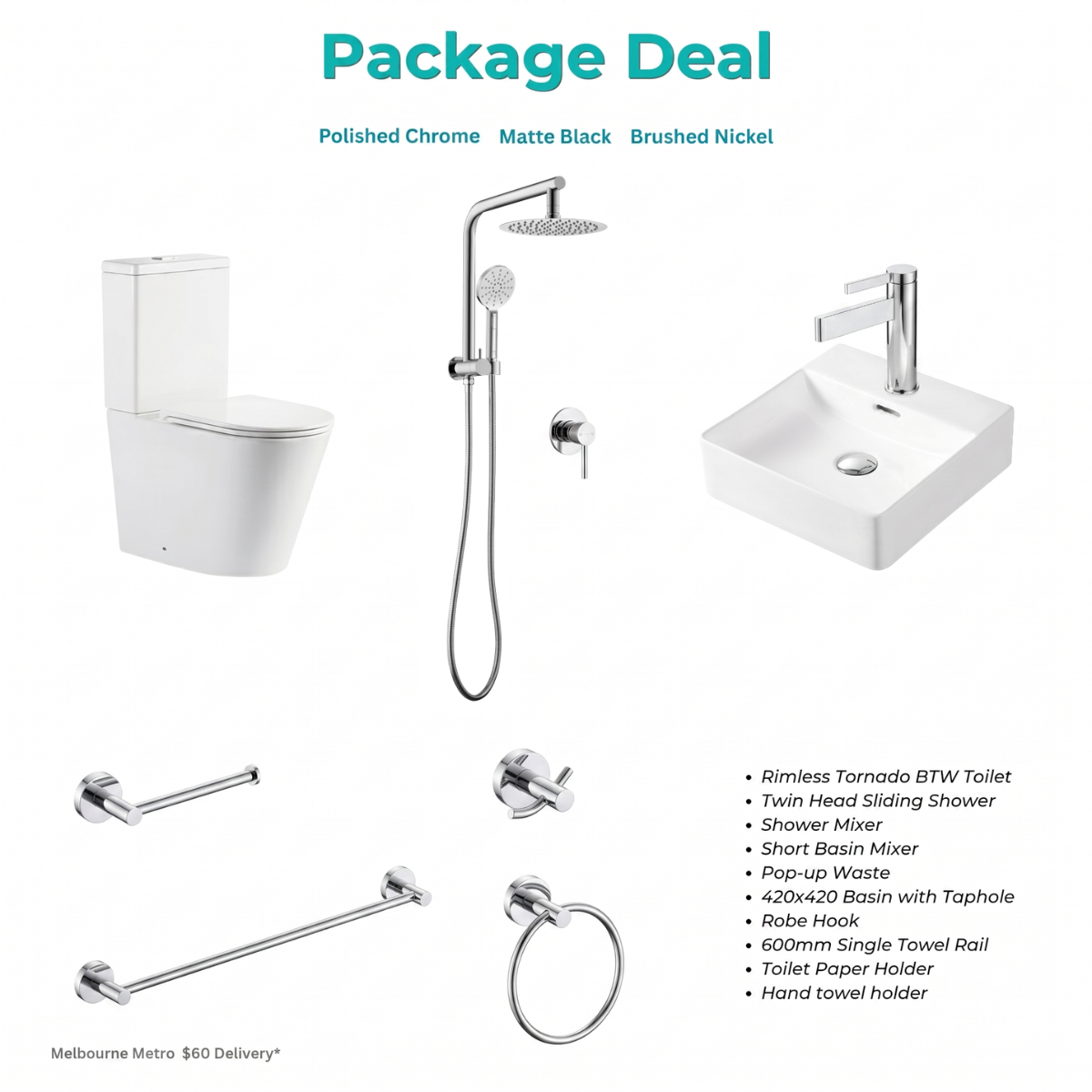 Bathroom Toilet Basin Mixer Showering Accessories Package Deal (3 Colour) - Image 16