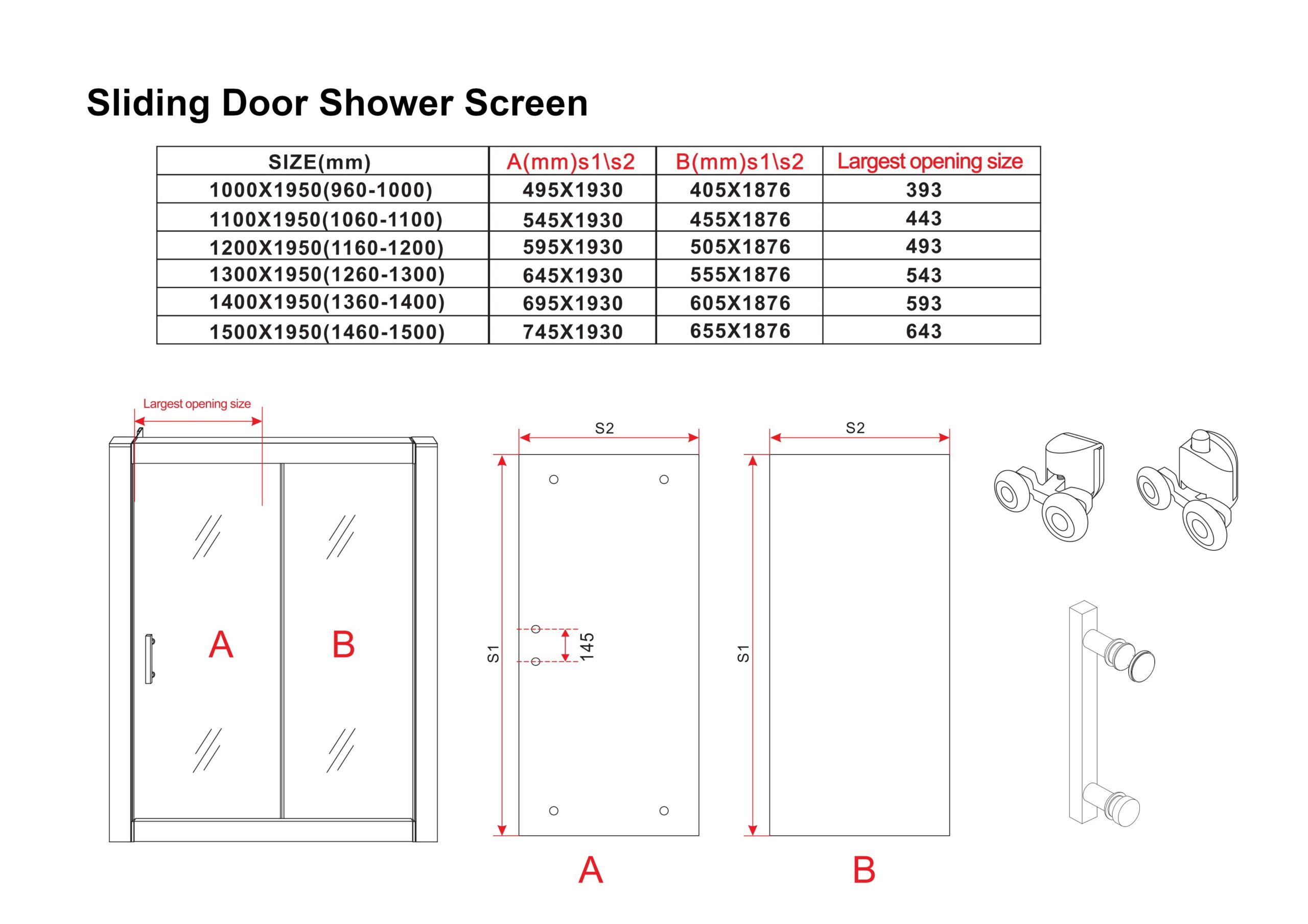 Sliding Door Shower Screen - Image 4