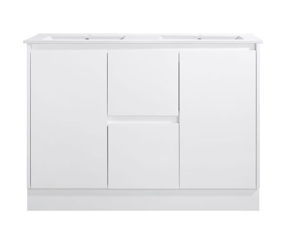 Floor Standing Minimalist Two Pack Vanity with Ceramic Top - Image 4