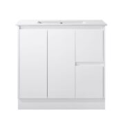 Floor Standing Minimalist Two Pack Vanity with Stone Top