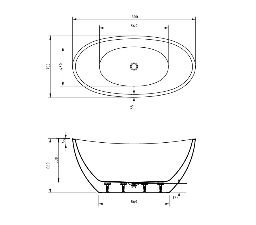 Gubbio Freestanding Bathtub - Image 5