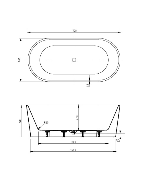 Prato Freestanding Bathtub - Image 5