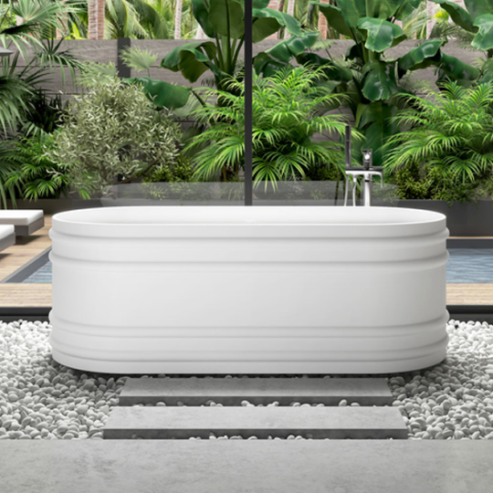 Freestanding Bath       Eterno Collection — Matte White 1800mm