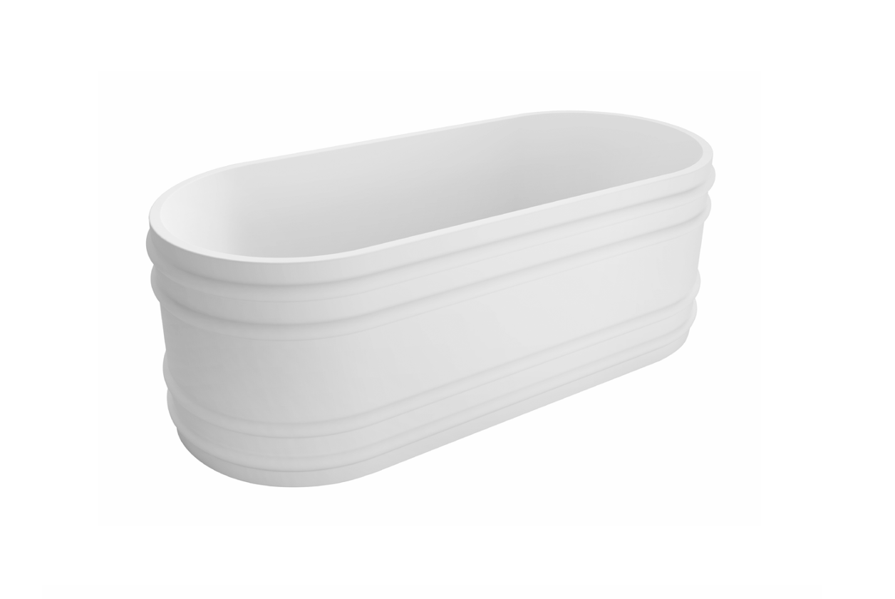 Freestanding Bath Eterno Collection — Matte White 1800mm - Image 2