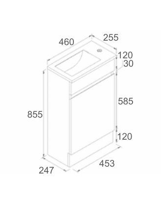 Blair 450mm Vanity – Floor Mounted or Wall Hung - Image 3