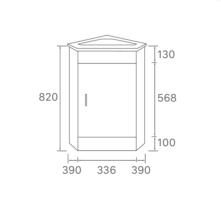 Serin 410mm Corner Vanity – Gloss White - Image 2