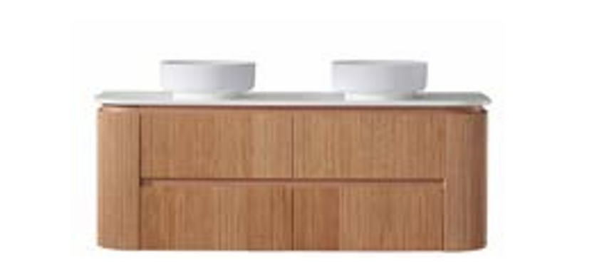 Bristol Collection - Fluted, Curved Wall Hung Vanity - Image 9