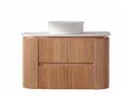Bristol Collection - Fluted, Curved Wall Hung Vanity - Image 11