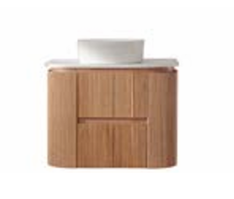 Bristol Collection - Fluted, Curved Wall Hung Vanity - Image 10