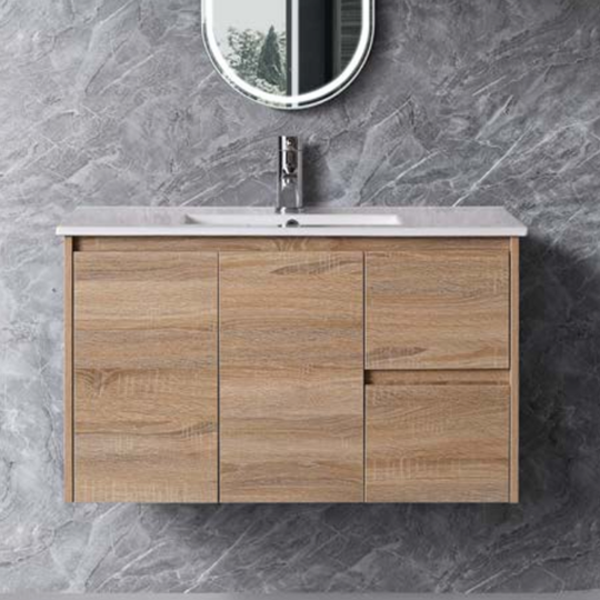Sierra Collection  -  Wall Hung Vanity With Ceramic Slimline Top