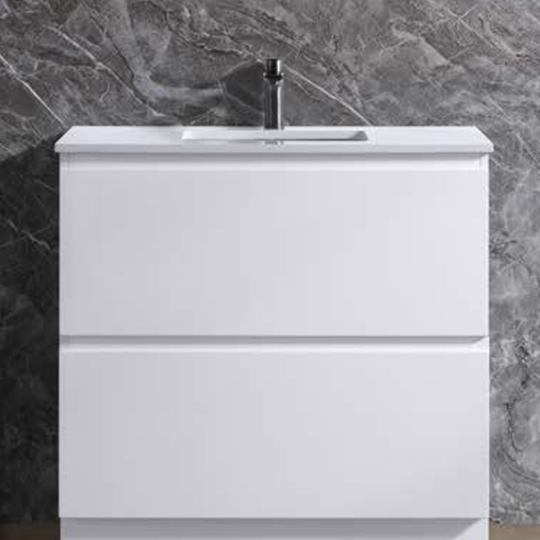 CORE Vanity – Gloss White Vanity & Ceramic Top