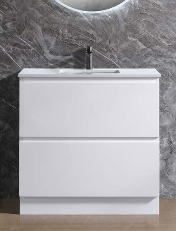 CORE Vanity – Gloss White Vanity & Ceramic Top