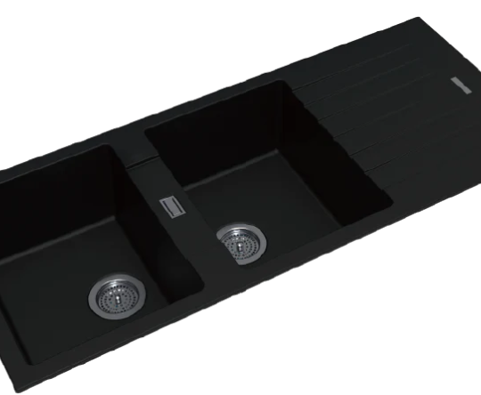 Granite Double Bowl Sink with Drainer – 1160 × 500 × 200 mm