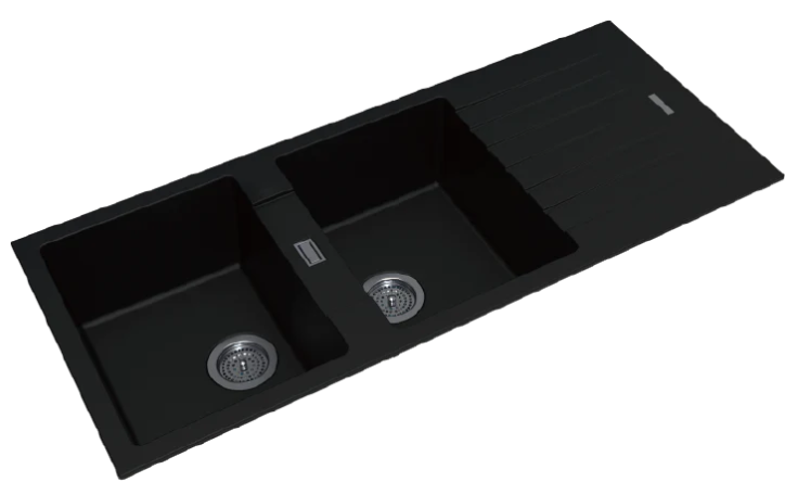 Granite Double Bowl Sink with Drainer – 1160 × 500 × 200 mm