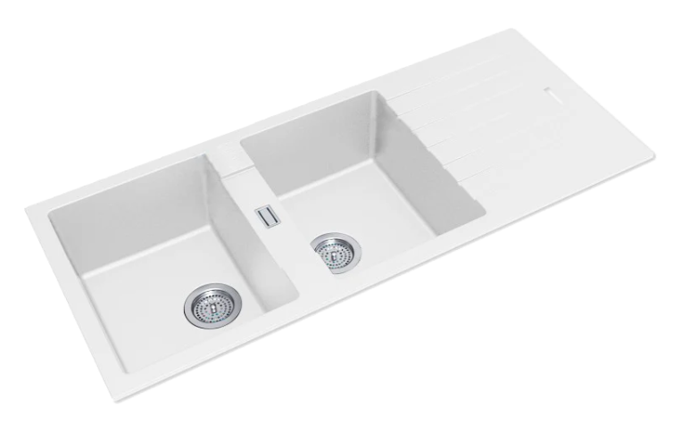 Granite Double Bowl Sink with Drainer – 1160 × 500 × 200 mm - Image 2