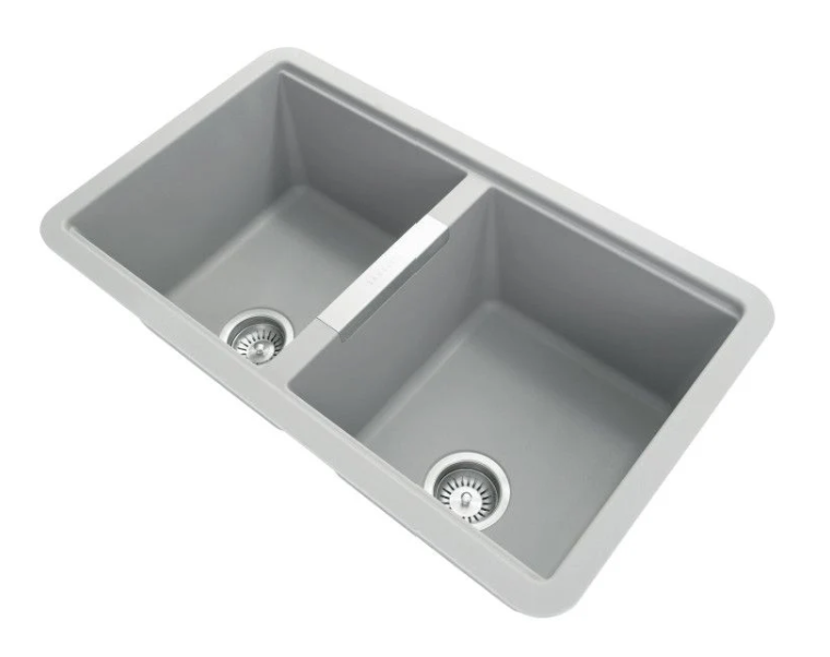 Carysil 824 × 481 × 241 mm Granite Double Bowl Undermount Sink - Image 3
