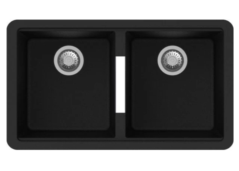 Carysil 824 × 481 × 241 mm Granite Double Bowl Undermount Sink