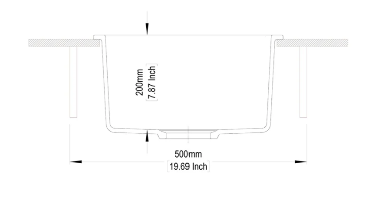 Carysil Waltz Single Bowl Granite Kitchen Sink 400×500mm - Image 4