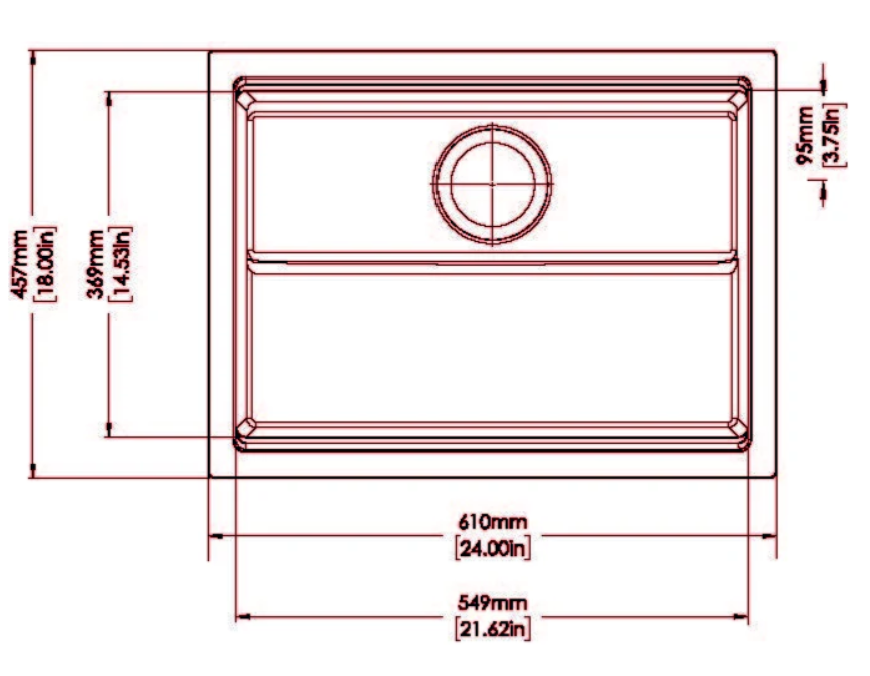 Carysil Harmony Single Bowl Granite Kitchen Sink 610×457×253mm - Image 5