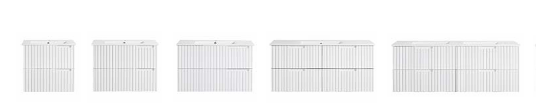 Elena Collection – Fluted Wall Hung Vanity with Stone Top - Image 3