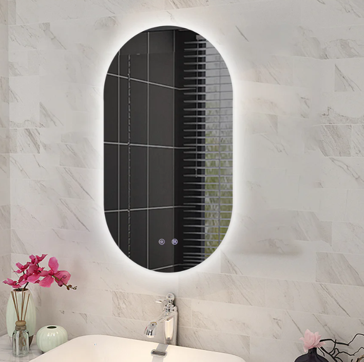 Oval Backlit LED Mirror — 450×900 mm