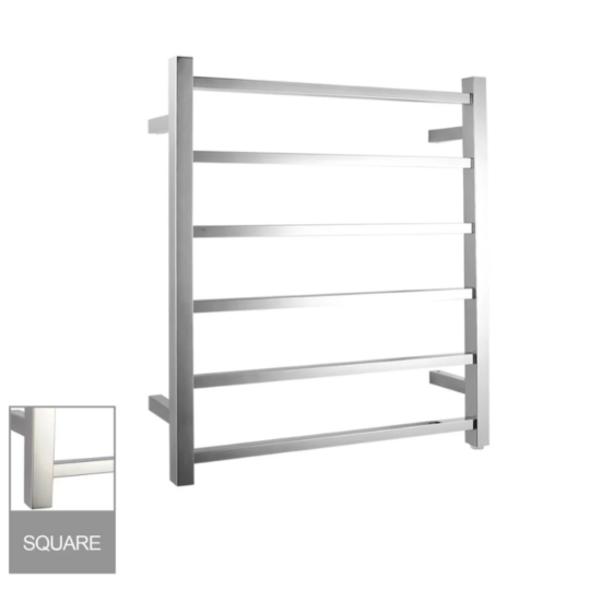 Square 6-Bar Electric Heated Towel Rail