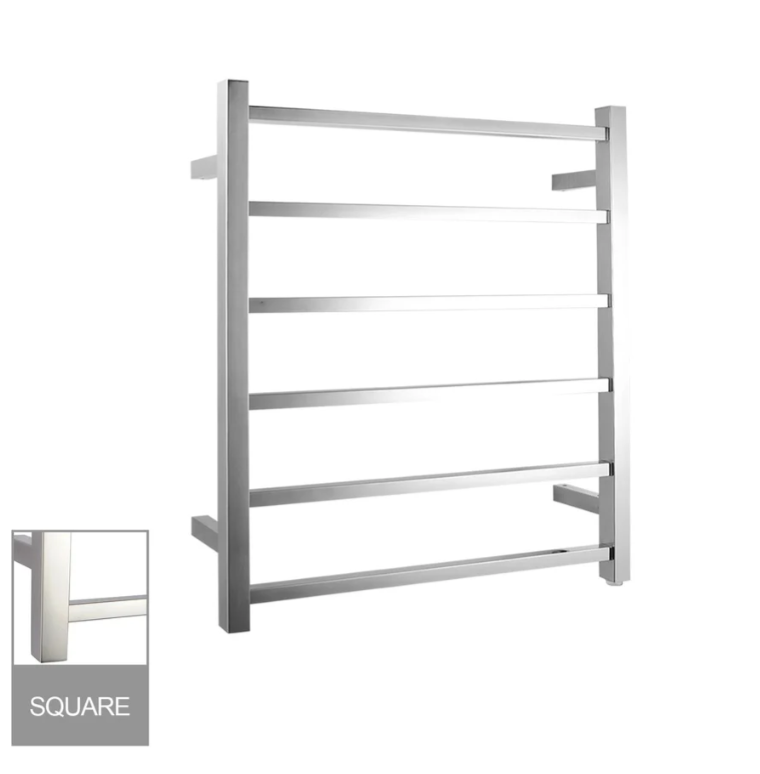 Square 6-Bar Electric Heated Towel Rail