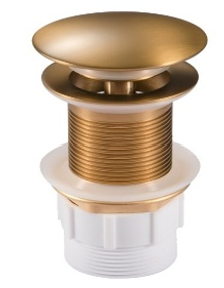 32/40mm Mushroom Top Solid Brass Basin Pop Up Waste with No Overflow - Image 6