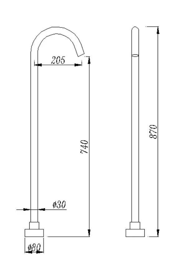 Round Floor Standing Bath Spout - Image 5