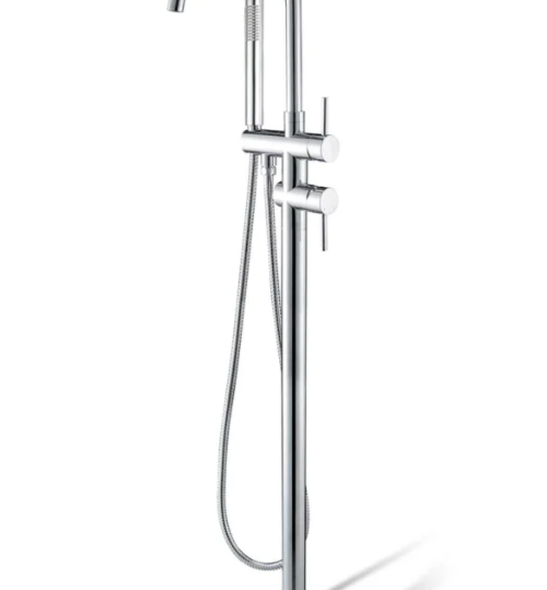 Freestanding Bath Mixer With Handheld Shower (ROUND)