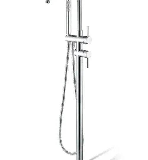 Freestanding Bath Mixer With Handheld Shower (ROUND)