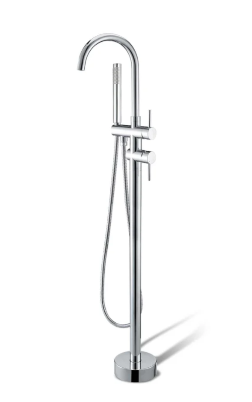 Freestanding Bath Mixer With Handheld Shower (ROUND)