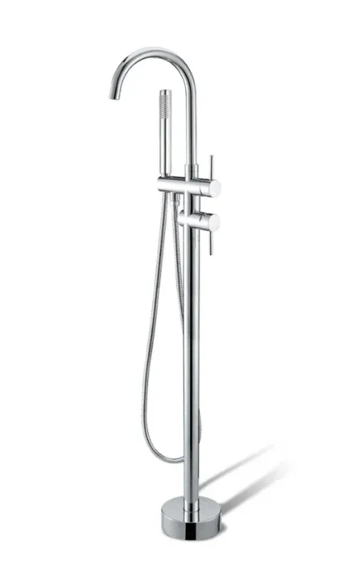 Freestanding Bath Mixer With Handheld Shower (ROUND)