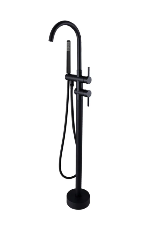 Freestanding Bath Mixer With Handheld Shower (ROUND) - Image 4