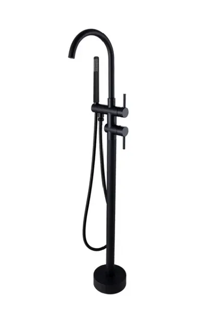 Freestanding Bath Mixer With Handheld Shower (ROUND) - Image 4