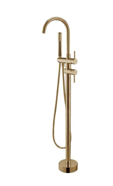 Freestanding Bath Mixer With Handheld Shower (ROUND) - Image 3