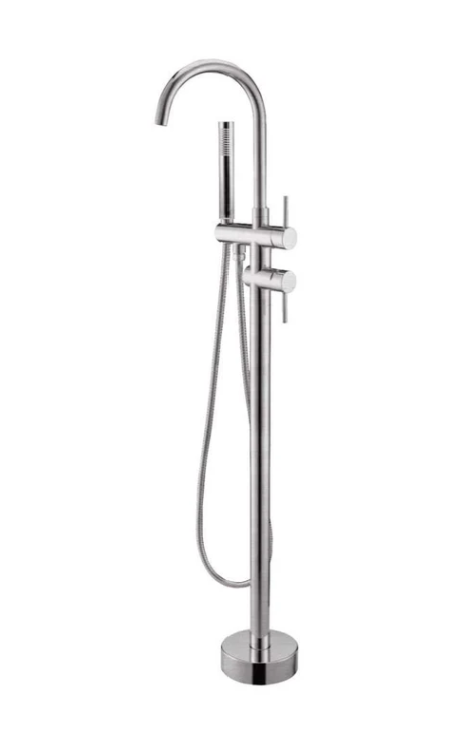 Freestanding Bath Mixer With Handheld Shower (ROUND) - Image 5