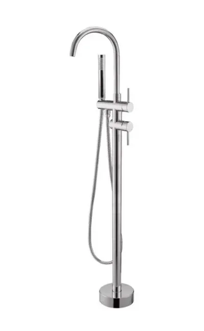 Freestanding Bath Mixer With Handheld Shower (ROUND) - Image 5