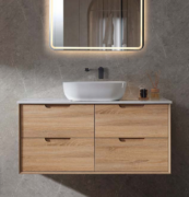 Mina Wall Hung Vanity Cabinet with Ceramic or Flat Stone Top