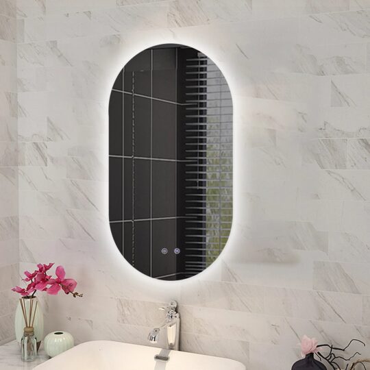 Oval Shape Backlit LED Mirror 900x(600 or 450)mm
