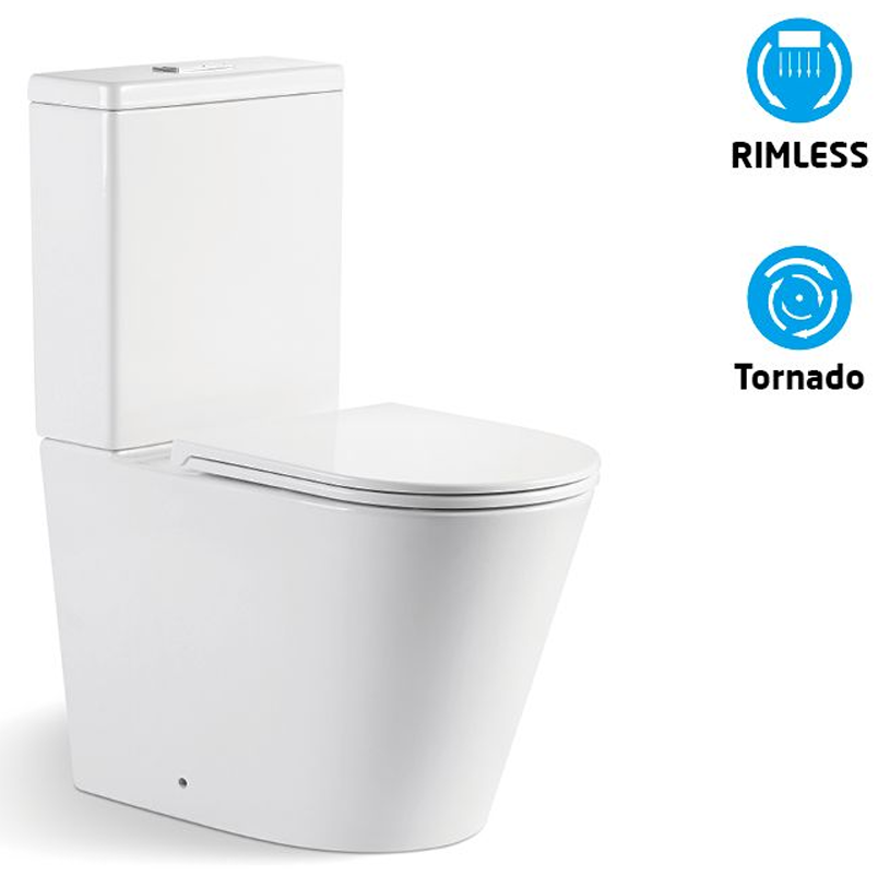 Rimless Tornado Toilet — Powerful Clean, Modern Design & WELS 4★ Water Saving - Image 2
