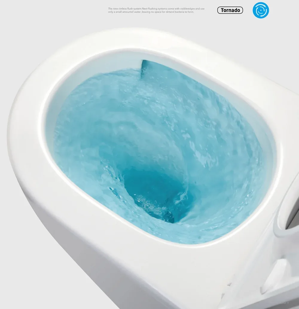 Rimless Tornado Toilet — Powerful Clean, Modern Design & WELS 4★ Water Saving - Image 2